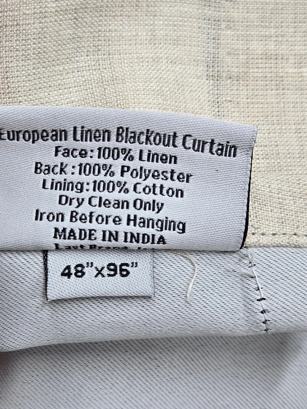 NWOT QUINCE Set Of 2 48x96 European Linen True Blackout Curtains Flax 0008